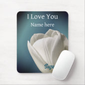 Ich Liebe Sie White Tulip Blume Personalisiert Mousepad (Mit Mouse)