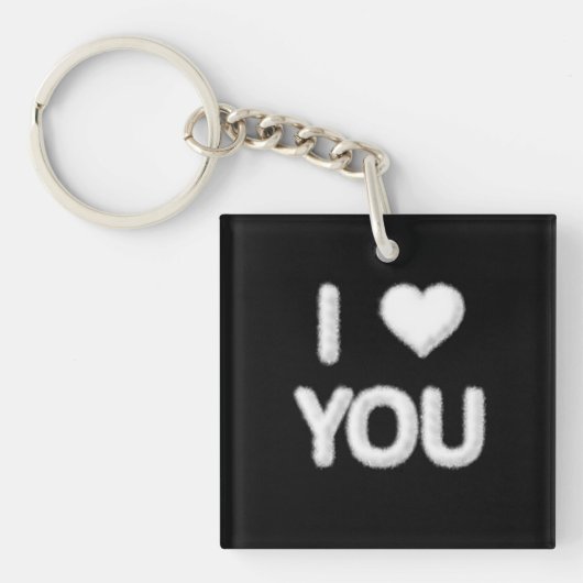 Ich Liebe Sie Wolken Keyring Schlüsselanhänger (Vorderseite)