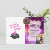 Ich Liebe Sie - Wollkugel - Wählen Sie die Farbe z Einladung (Stehend Vorderseite)