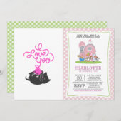 Ich Liebe Sie - Wollkugel - Wählen Sie die Farbe z Einladung (Vorne/Hinten)