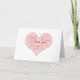 Ich Liebe Sie Wort Cloud Red Heart Valentinstag Karte