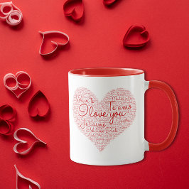 Ich Liebe Sie Wort Cloud Red Heart Valentinstag Tasse