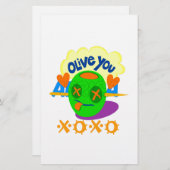 Ich Liebe Sie XOXO schöne phantastische Grafik Art Briefpapier (Vorne/Hinten)