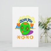 Ich Liebe Sie XOXO schöne phantastische Grafik Art Briefpapier (Stehend Vorderseite)