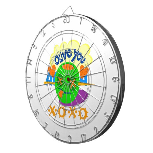 Ich Liebe Sie XOXO schöne phantastische Grafik Art Dartscheibe (Vorderseite rechts)