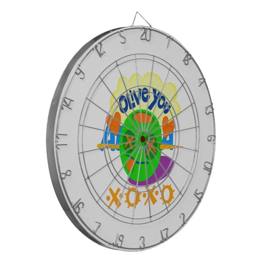 Ich Liebe Sie XOXO schöne phantastische Grafik Art Dartscheibe (Vorderseite Links)