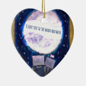 Ich Liebe Sie zu den Mond & Back Robotern Keramikornament (Rechts)