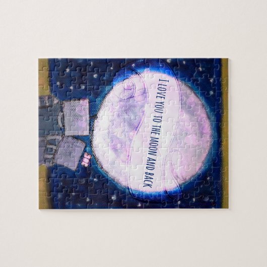 Ich Liebe Sie zu den Mond & Back Robotern Puzzle (Horizontal)