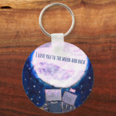 Ich Liebe Sie zu den Mond & Back Robotern Schlüsselanhänger (Vorderseite)