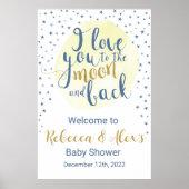 Ich Liebe Sie zum Begrüßungszeichen Mond & Zurück Poster (Vorne)