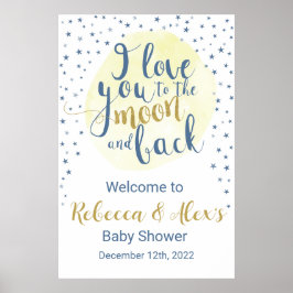 Ich Liebe Sie zum Begrüßungszeichen Mond & Zurück Poster