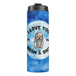 Ich Liebe Sie zum Mond & Back Yorkshire Terrier Thermosbecher