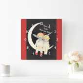 Ich Liebe Sie zum Mond und zurück, beliebtes Desig Quadratische Wanduhr (Zuhause)