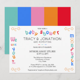 Ich Liebe Sie zum Mond und zurück Coupels Babydusc Einladung