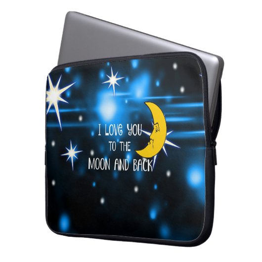 Ich Liebe Sie zum Mond und zurück, farbenfrohe Ges Laptopschutzhülle (Vorderseite Links)