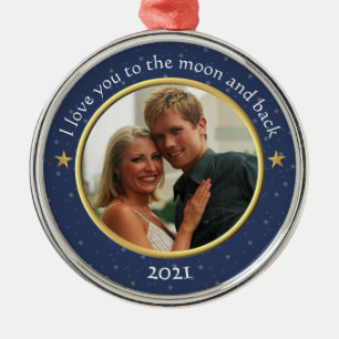 Ich Liebe Sie zum Mond und zurück Foto Ornament Aus Metall