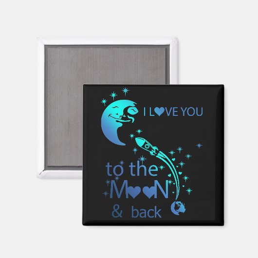 Ich Liebe Sie zum Mond und zurück - Magnet (Vorderseite/Rückseite)