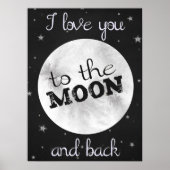 Ich Liebe Sie zum Mond und zurück mit Mond & Stern Poster (Vorne)