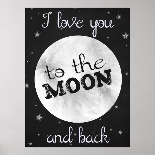 Ich Liebe Sie zum Mond und zurück mit Mond & Stern Poster (Vorne)