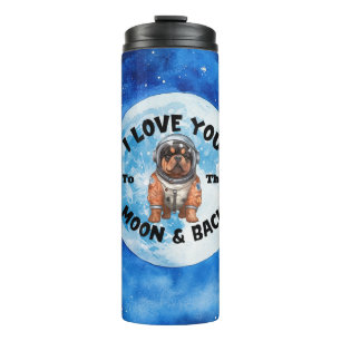 Ich Liebe Sie zum Mond und zurück Rottweiler Thermosbecher