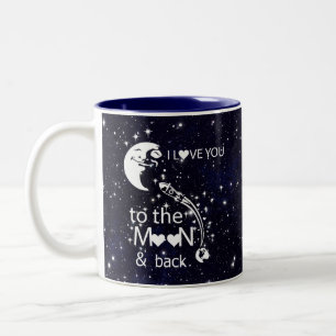 Ich Liebe Sie zum Mond und zurück - Universum Zweifarbige Tasse
