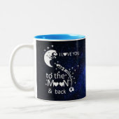 Ich Liebe Sie zum Mond und zurück - Universum Zweifarbige Tasse (Links)