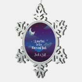 Ich Liebe Sie zum Mond und zurück, Vorlage Schneeflocken Zinn-Ornament (Rechts)