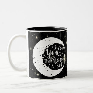 Ich Liebe Sie zum Mond und zurück - Zweifarbige Tasse