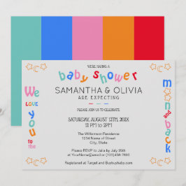 Ich Liebe Sie zum Mond & zurück LGBTQ+ Baby Dusche Einladung