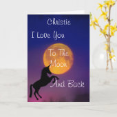 Ich Liebe Sie zum Mondeinhorn *personalisiert* Kar Karte (Gelbe Blume)