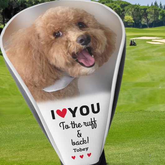 Ich Liebe Sie zum Ruff & Back Dog Foto nach Maß Golf Headcover