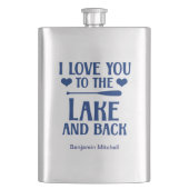 Ich Liebe Sie zum See und zurück - Zitat Navy Blue Flachmann (Vorderseite)