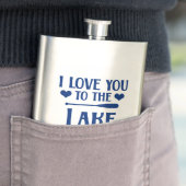 Ich Liebe Sie zum See und zurück - Zitat Navy Blue Flachmann (Beispiel)