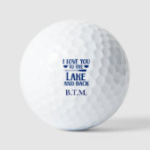 Ich Liebe Sie zum See und zurück - Zitat Navy Blue Golfball (Vorderseite)