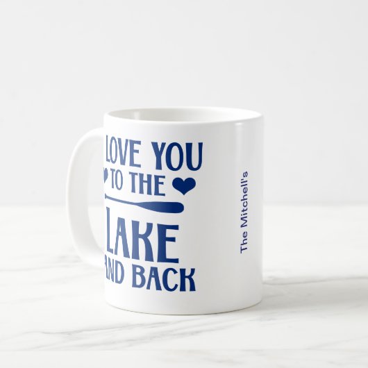 Ich Liebe Sie zum See und zurück - Zitat Navy Blue Kaffeetasse (Vorderseite Links)