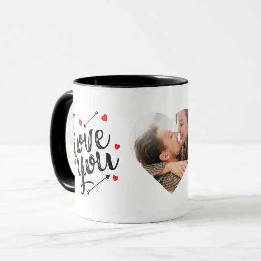 Ich Liebe Sie | Zum Valentinstag Moderne Tasse (Vorderseite Links)
