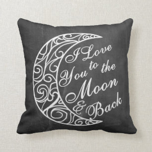 "Ich Liebe Sie zur Mond-und Rückseiten-" Kissen