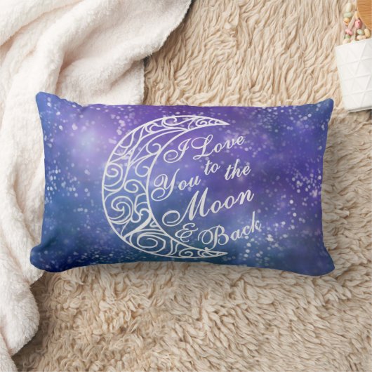 "Ich Liebe Sie zur Mond-und Rückseiten-" Lendenkissen (Decke)