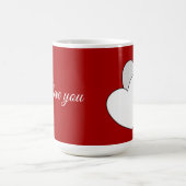 Ich Liebe Sie, zwei Lieben Herz rot Kaffeetasse (Mittel)