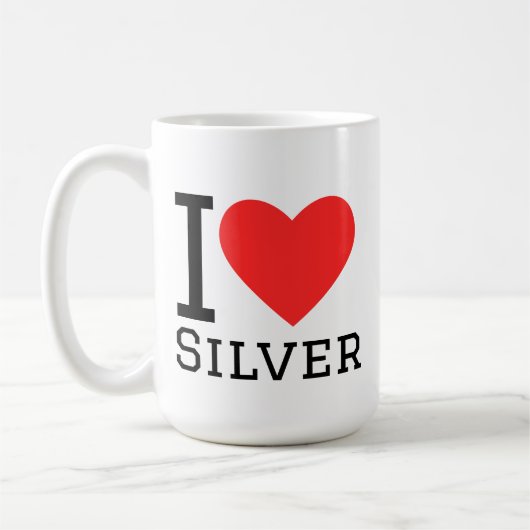 Ich liebe Silber Kaffeetasse (Links)
