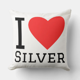 Ich liebe Silber Kissen