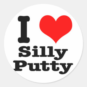 ICH LIEBE Silly Putty Runder Aufkleber