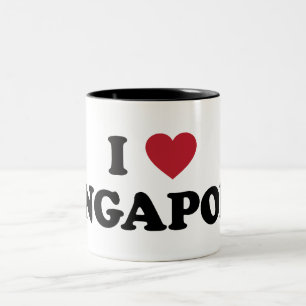 Ich liebe Singapur Zweifarbige Tasse