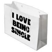 Ich Liebe Single Große Geschenktüte (Rückseite Schrägansicht)