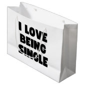 Ich Liebe Single Große Geschenktüte (Vorderseite Schrägansicht)