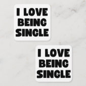 Ich Liebe Single Quadratische Visitenkarte (Vorne/Hinten)
