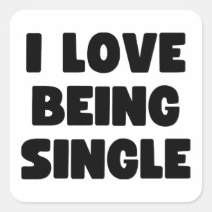 Ich Liebe Single Quadratischer Aufkleber