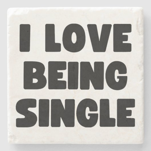 Ich Liebe Single Steinuntersetzer (Vorderseite)
