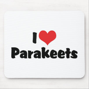 Ich liebe Sittiche mit Herz - Papageienliebhaber Mousepad