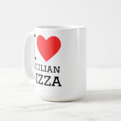 Ich liebe sizilianische Pizza Kaffeetasse (Vorderseite Links)